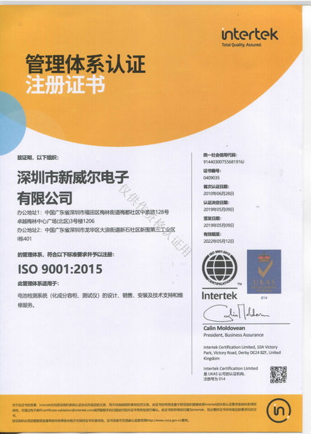 Chine Neware Technology Limited certifications